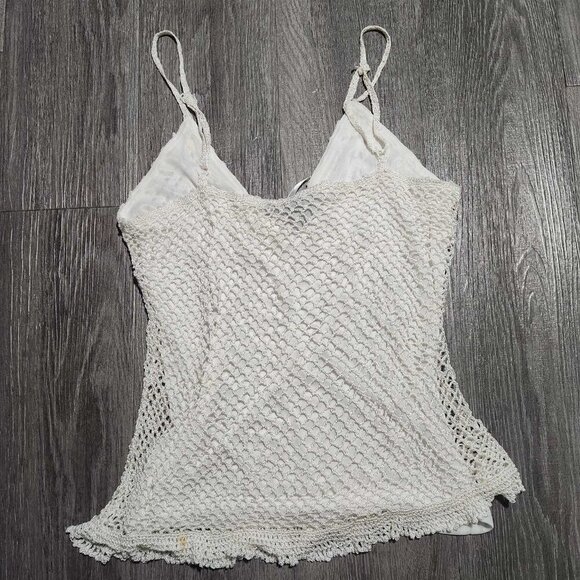 Vintage Y2K white babydoll crochet cami top with a bow - Picture 7 of 12